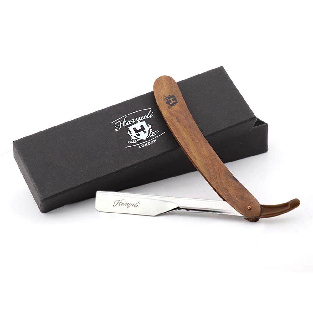 Haryali's Wooden Straight Cut Throat Razor - HARYALI LONDON